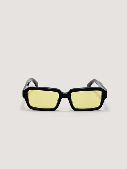 PALM ANGELS Homer Yellow Lens Sunglasses SHINY BLACK PA1025101853
