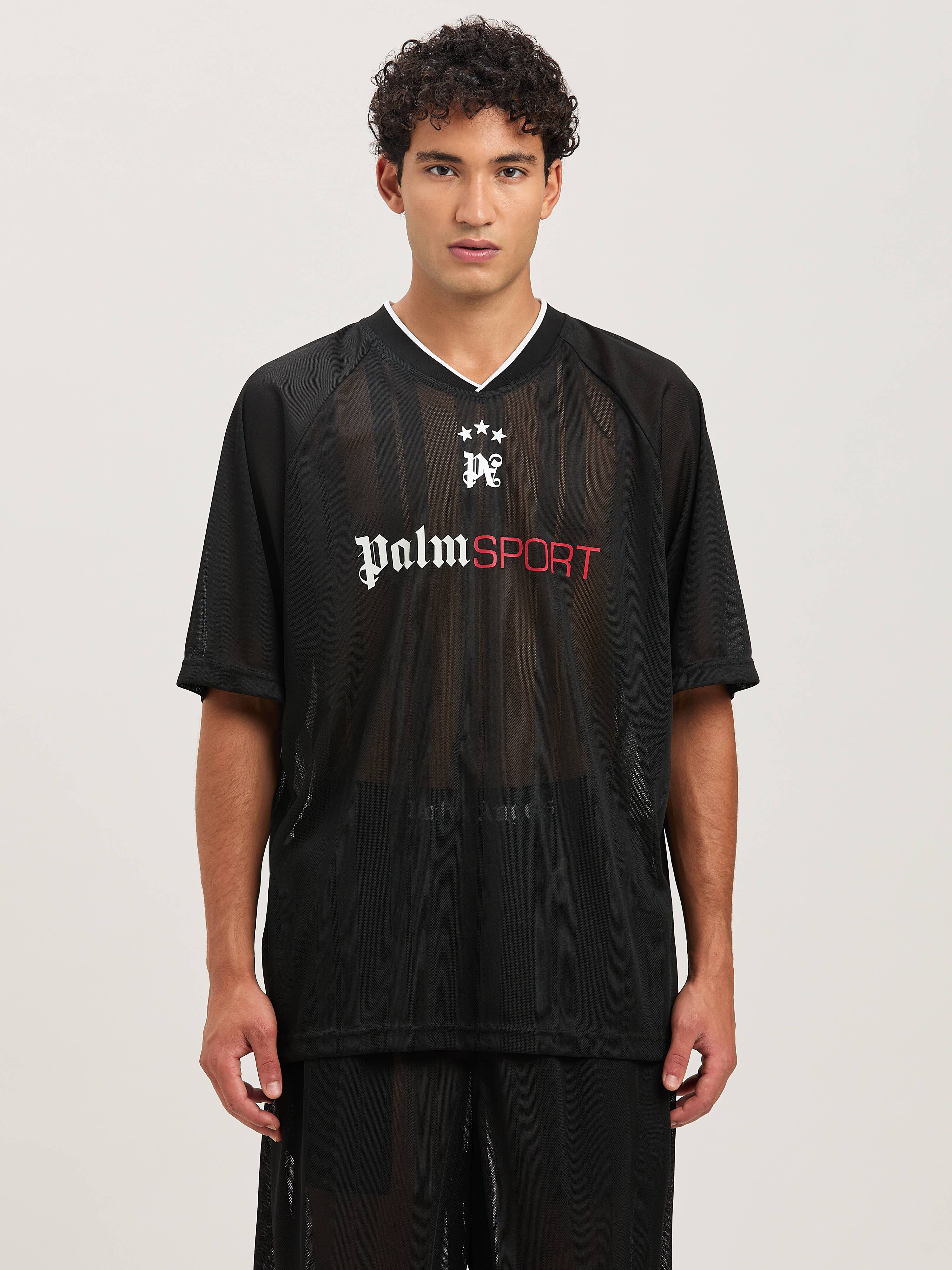 PALM ANGELS  Palm Sport T-shirt NERO - OFF WHITE PMAA104S25FAB001