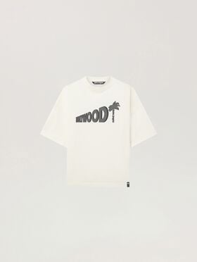 PALM ANGELS Sunset Blvd Palm Loose T-Shirt OFF WHITE - BLACK PAMAA03W26JR07