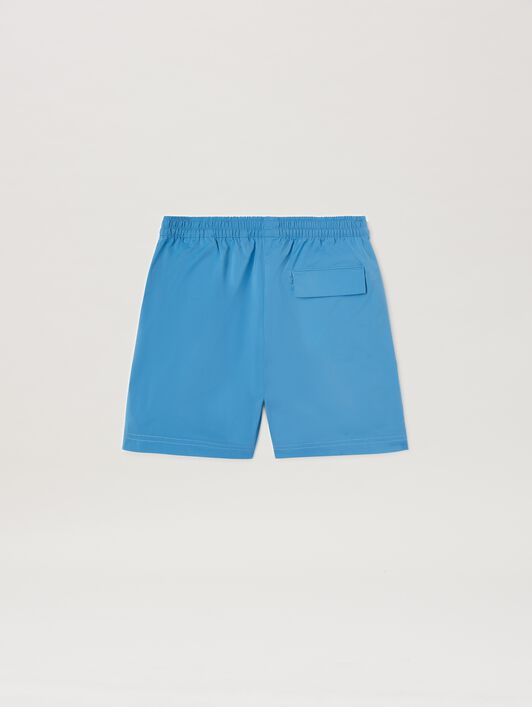 PALM ANGELS  Badeshorts mit Logo DUSTY BLUE - OFF WHITE PBFD003C99FAB001