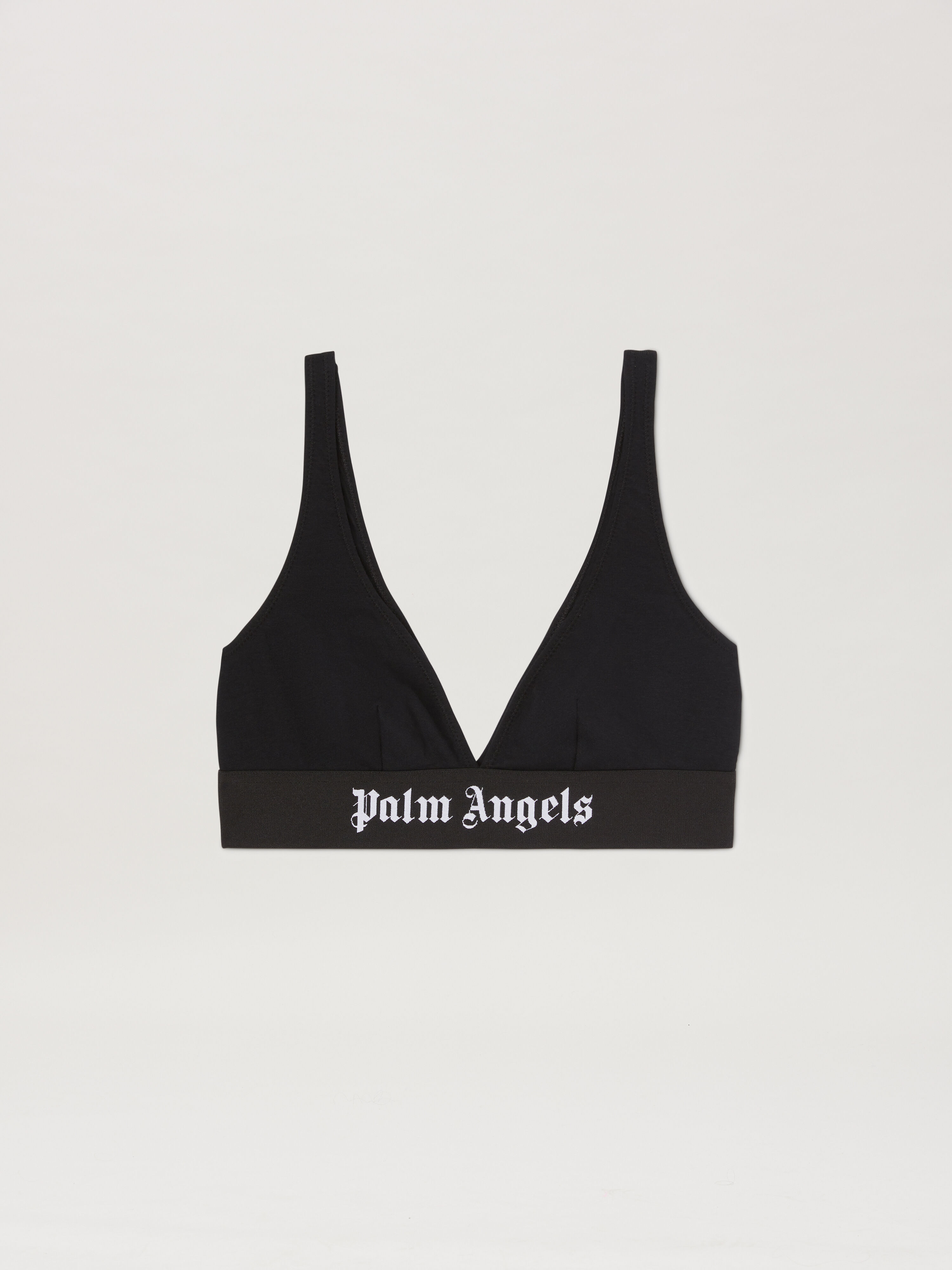 PALM ANGELS Logo band Triangle Bra BLACK PWUB001C99FAB003