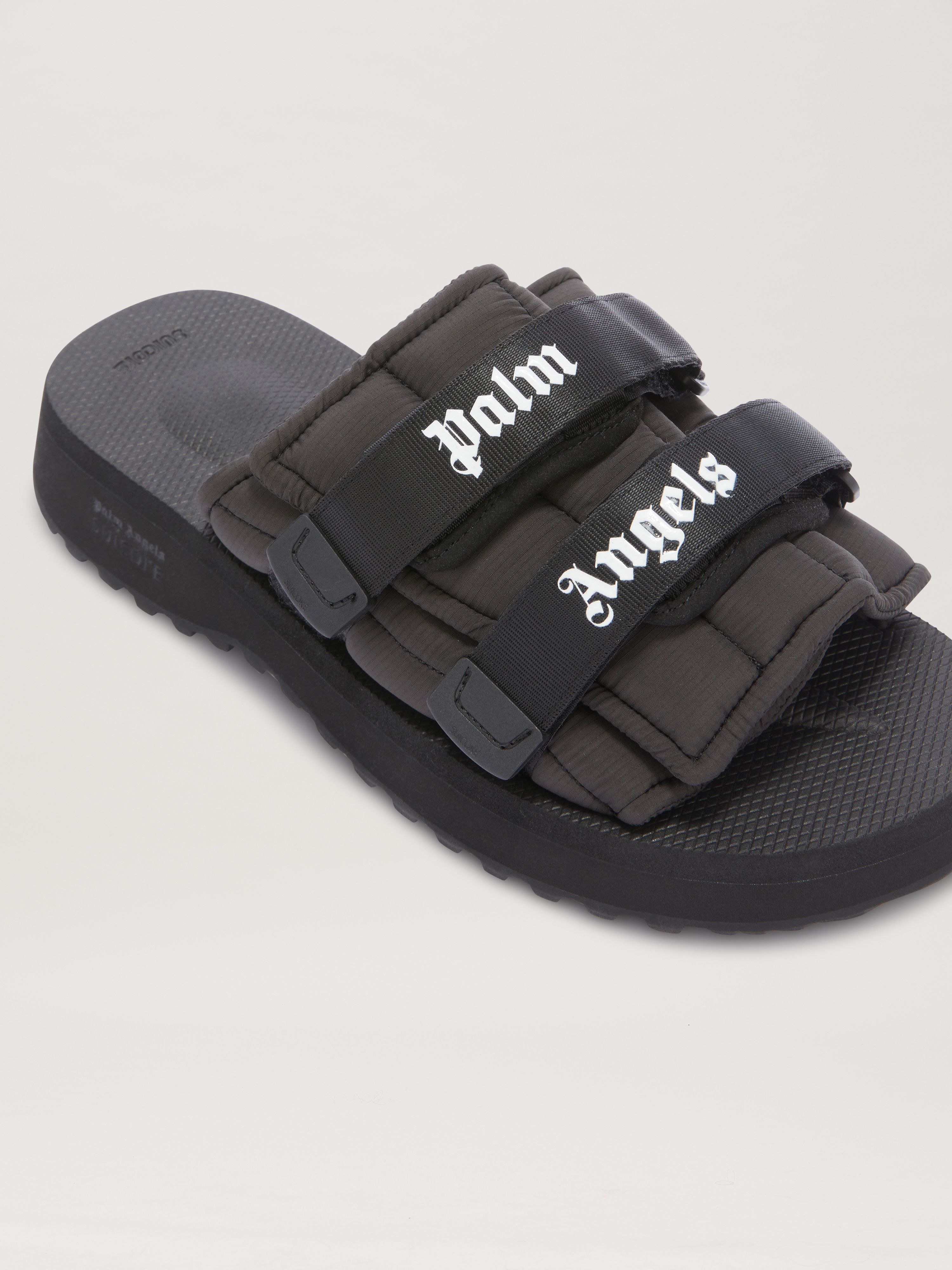 PALM ANGELS  Moto-P Pantoletten Palm Angels x Suicoke BLACK - BLACK PMIH015S25FAB001