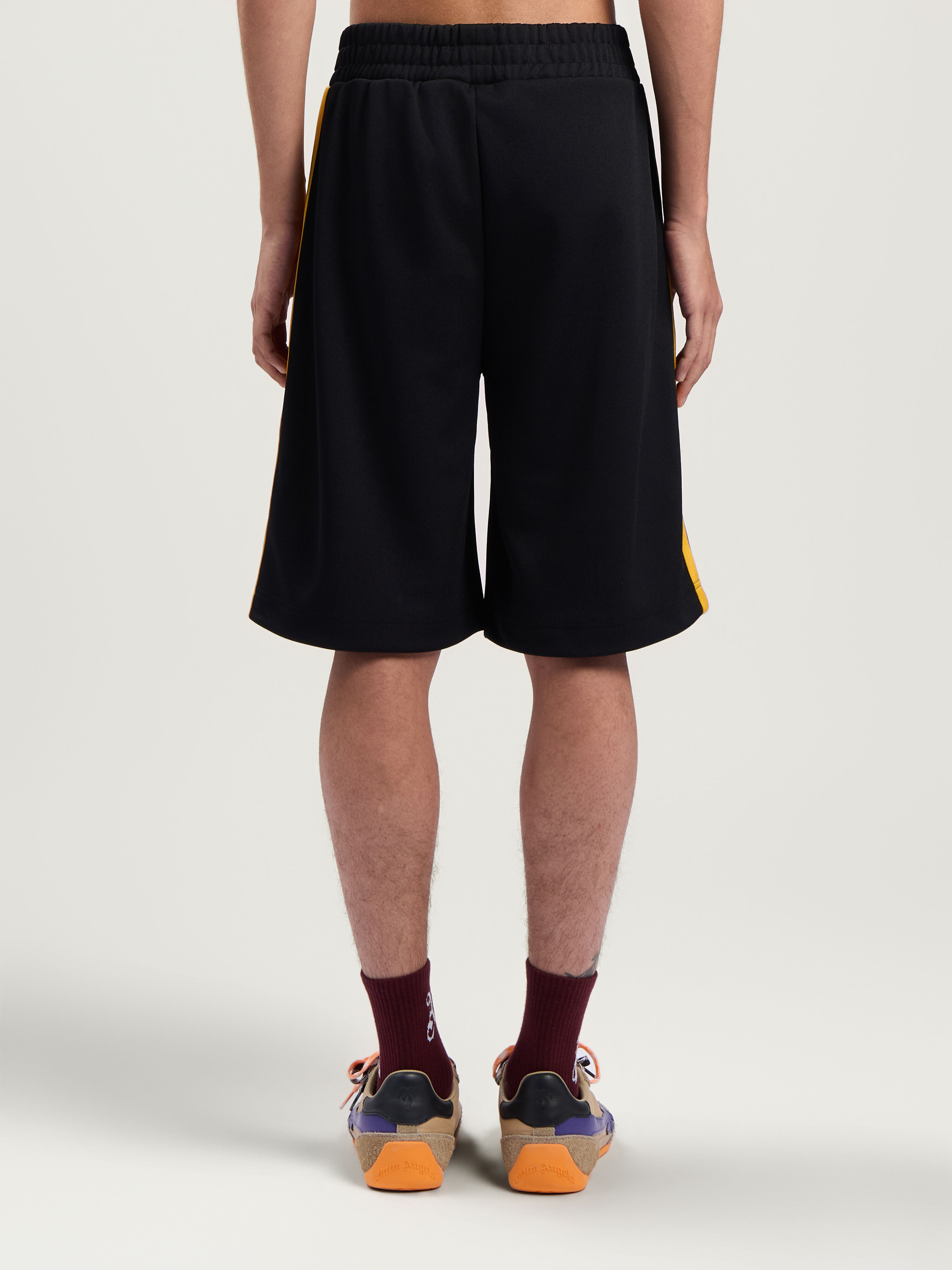 PALM ANGELS Classic Logo Color Trk Short BLACK - YELLOW PMCL009F25FAB001