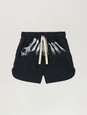 PALM ANGELS Big Waist Logo Sweatshorts BLACK OFF WHITE PWCI017S26FLE001