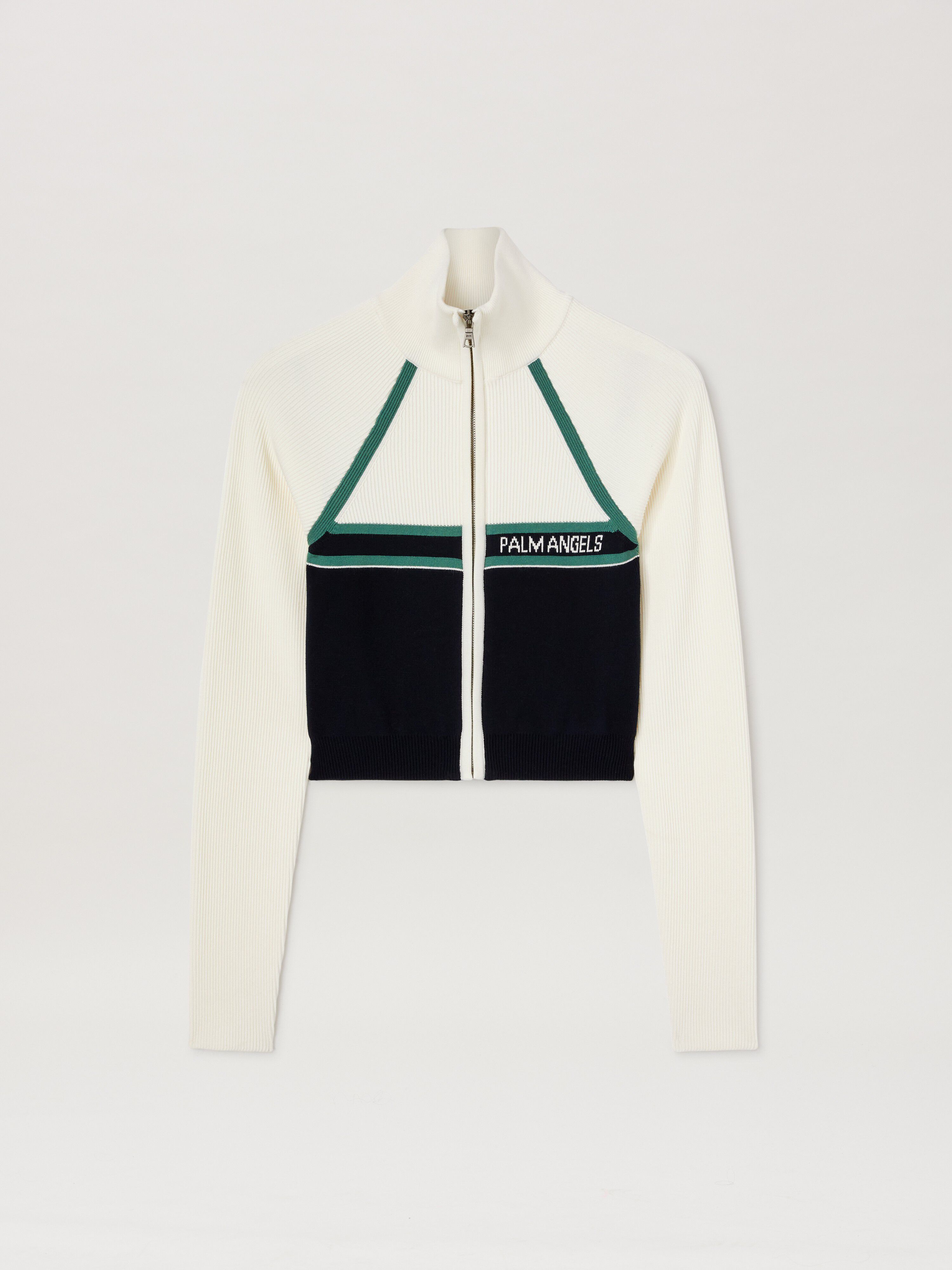 PALM ANGELS  Racing Strickjacke NAVY BLUE - OFF WHITE PWHF033S25KNI001