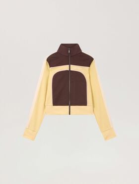 PALM ANGELS Colorblock Track Jacket BROWN - LIGHT YELLOW PAWBD03F26FB01
