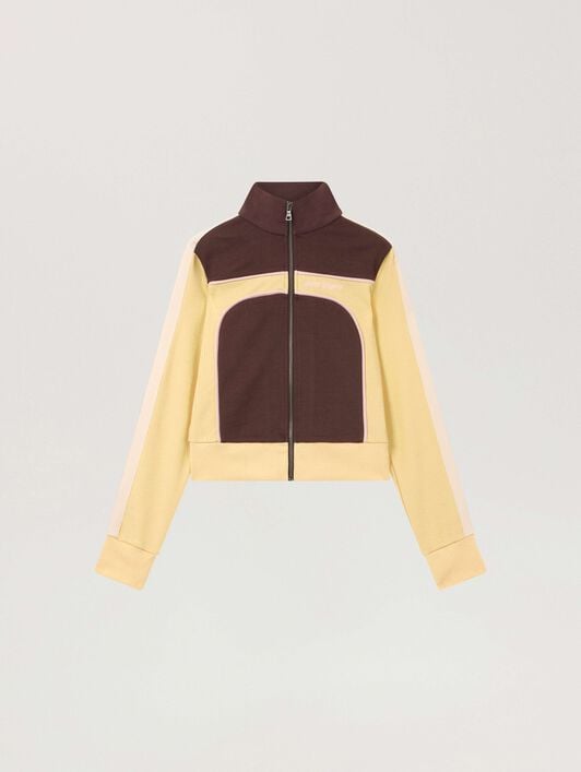 Colorblock Track Jacket PALM ANGELS Colorblock Track Jacket BROWN - LIGHT YELLOW PAWBD03F26FB01