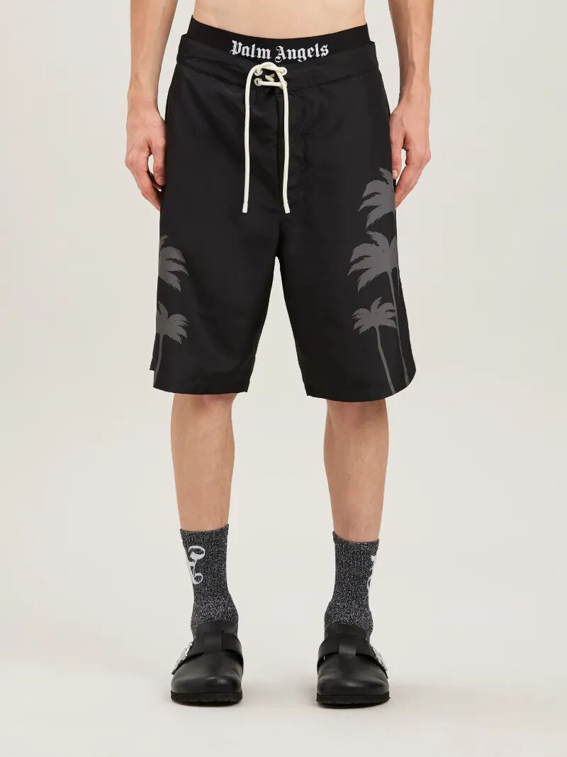 PALM ANGELS  PALMS SWIMSHORTS BLACK - BLACK PMFD017S25FAB003