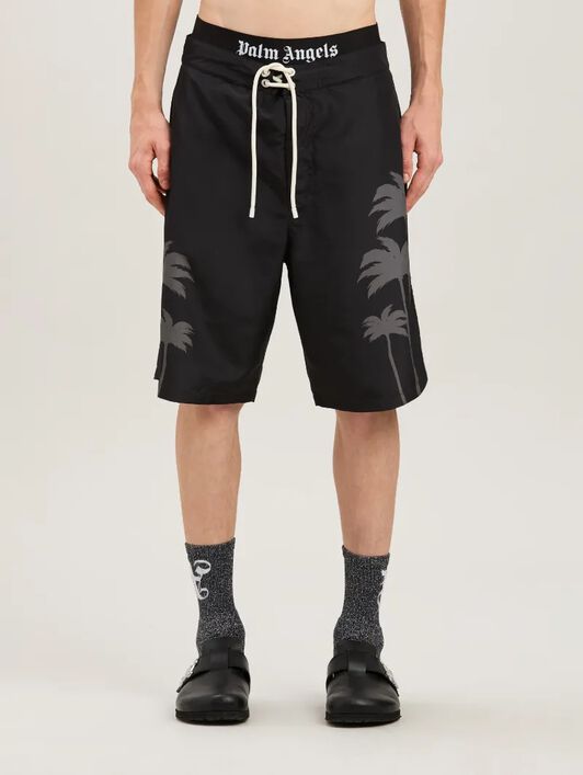 PALMS SWIMSHORTS PALM ANGELS PALMS SWIMSHORTS BLACK - BLACK PMFD017S25FAB003