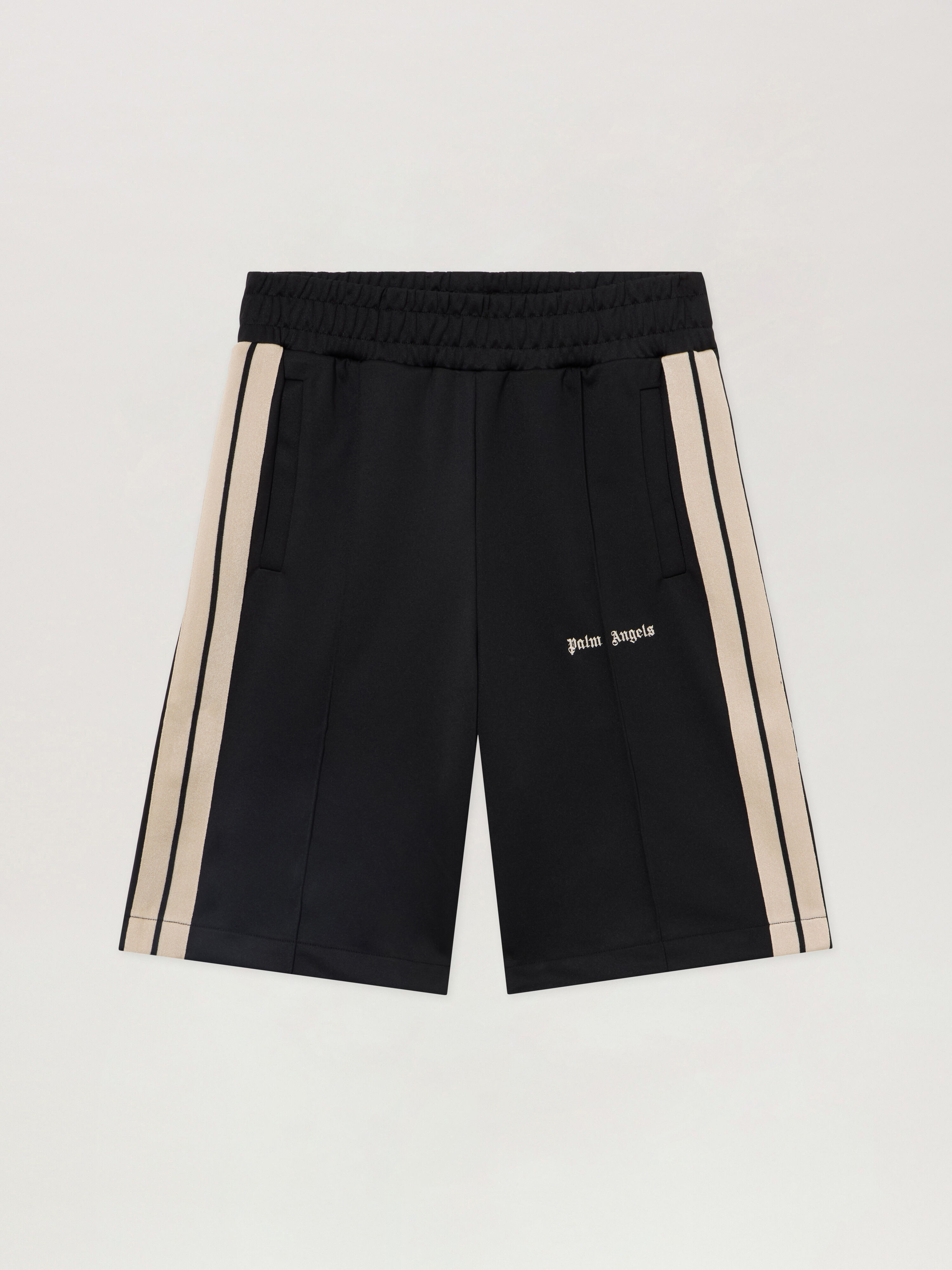 PALM ANGELS Classic Logo Track Shorts BLACK - OFF WHITE PAMCL01F26FB01