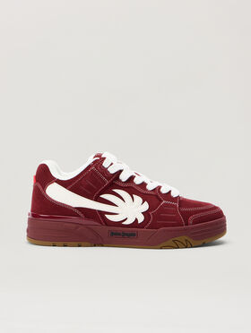 PALM ANGELS Venice Sneakers Suede BURGUNDY - WHITE PMIA101F25LEA003