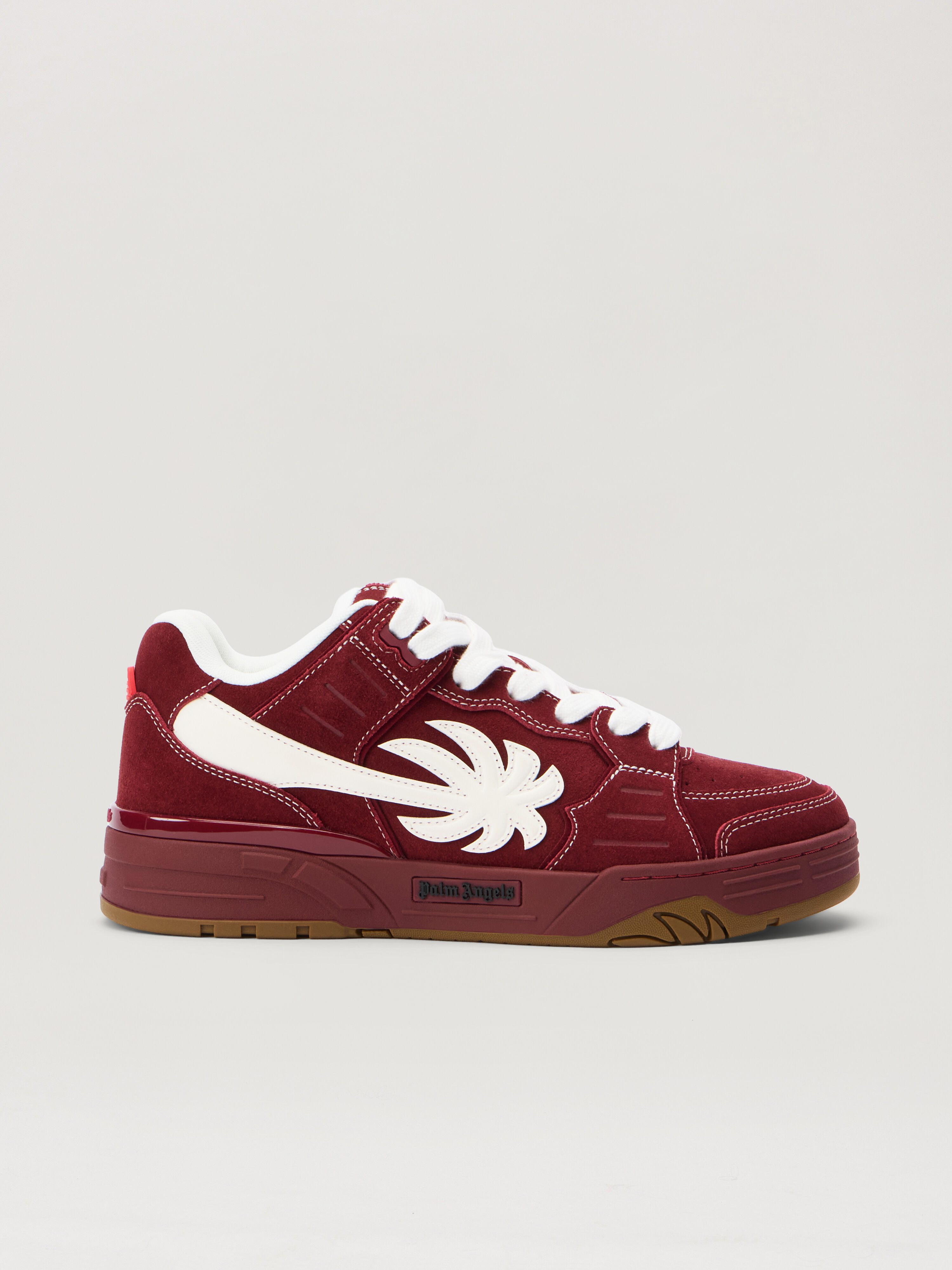 PALM ANGELS Venice Sneakers Suede BURGUNDY - WHITE PMIA101F25LEA003