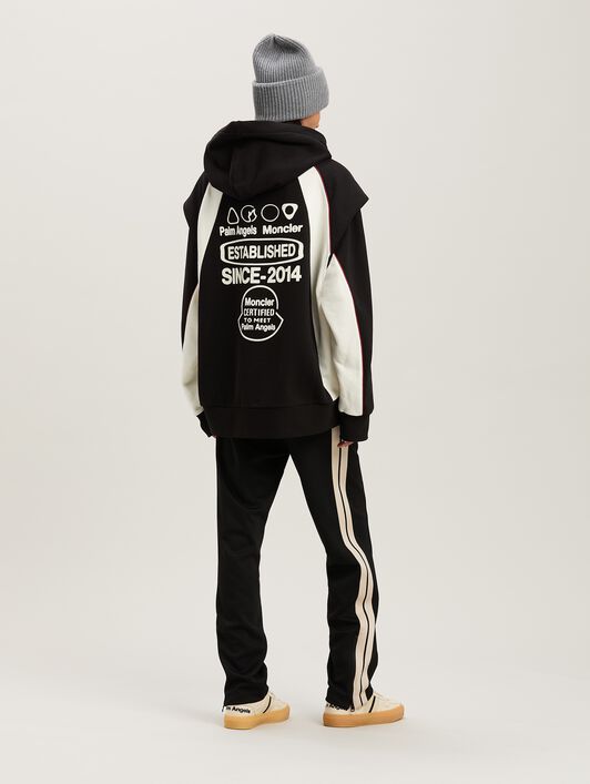 PALM ANGELS  Crest hoodie Moncler x Palm Angels BLACK - WHITE PMBB175T25FLE001