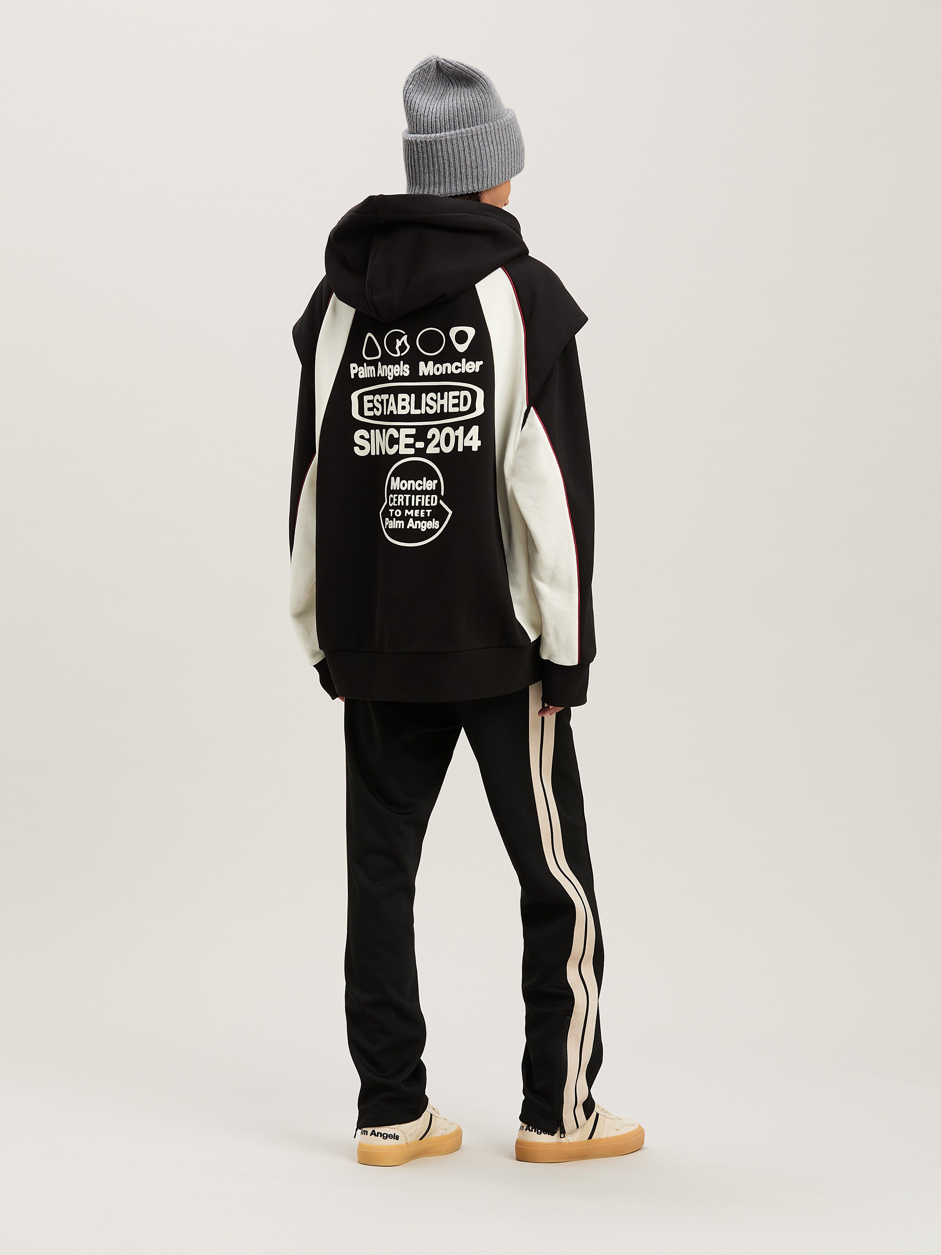 PALM ANGELS  Crest hoodie Moncler x Palm Angels BLACK - WHITE PMBB175T25FLE001
