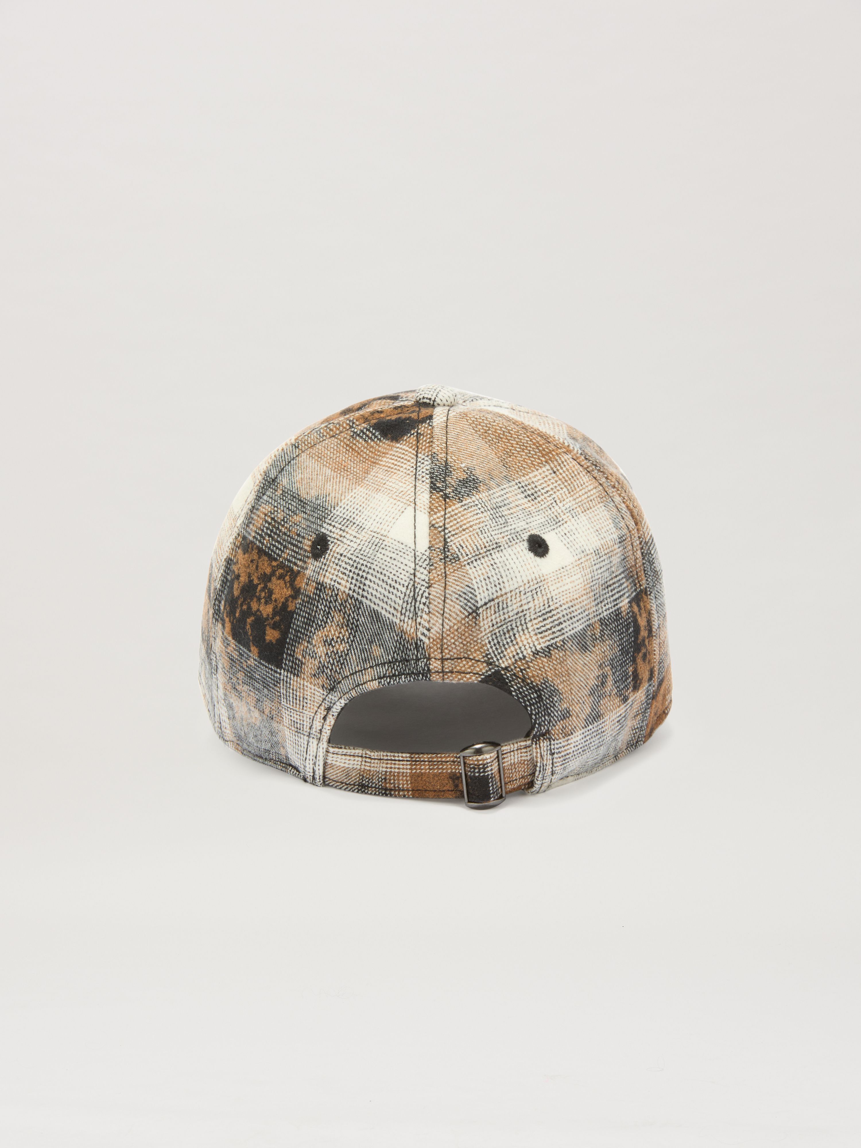 PALM ANGELS  Curved Lofo Check Baseball Cap GREY - BLACK PMLB104S25FAB002