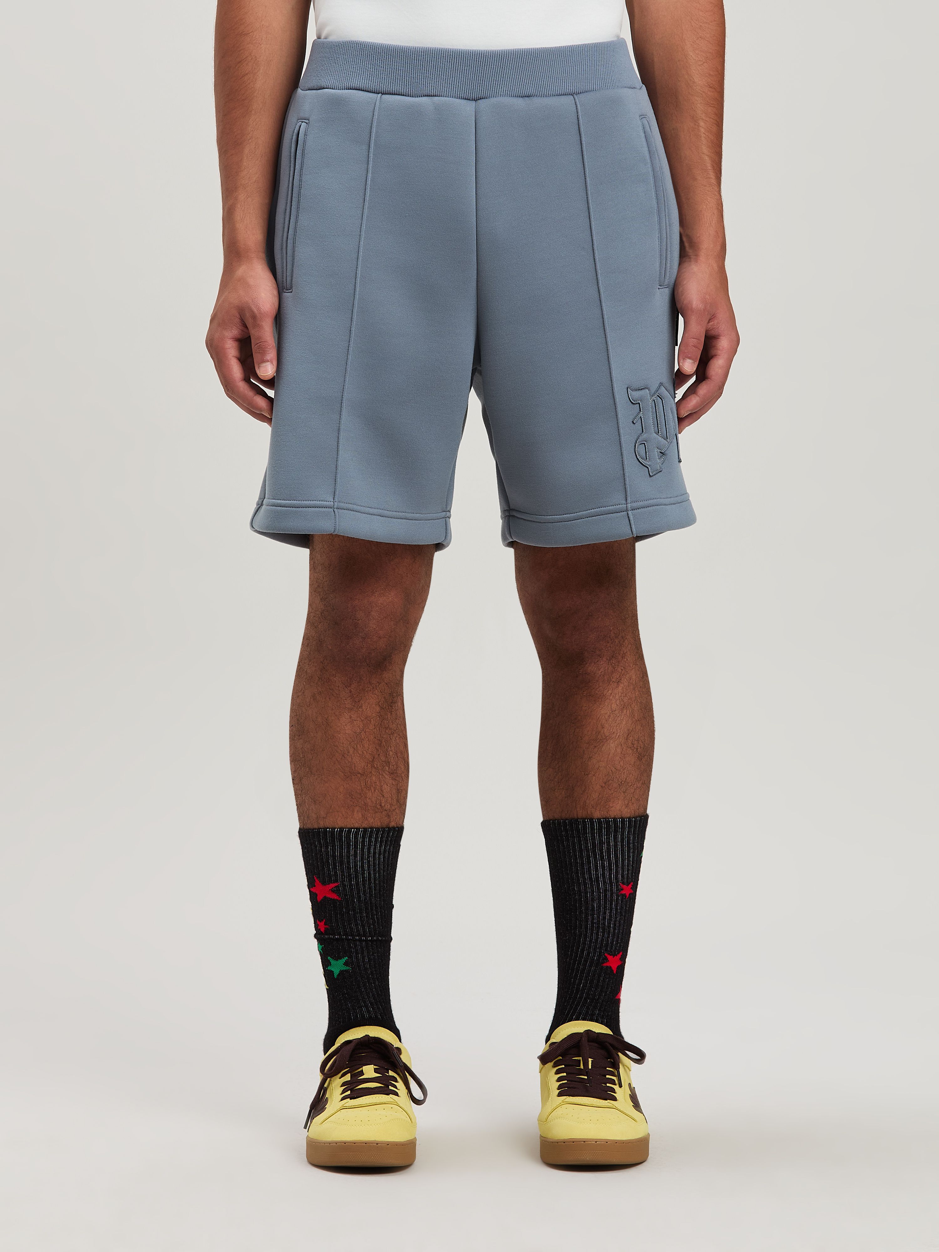 PALM ANGELS  Monogram Neoprene Shorts GREY - GREY PMCI024S25FAB001