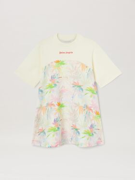 PALM ANGELS  T-Shirt-Kleid mit Palmen-Print BUTTER CHERRY PGAA001C99JER002