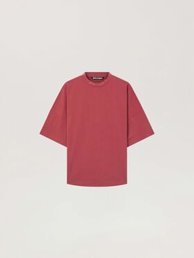 PALM ANGELS Classic Logo Oversized  T-Shirt BRICK RED - RED PAMAA05F26JR02