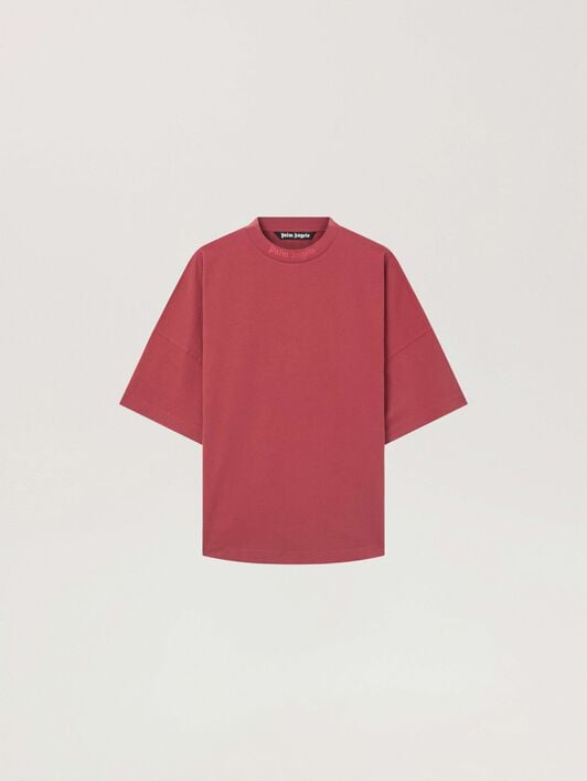 Classic Logo Oversized T-Shirt PALM ANGELS Classic Logo Oversized T-Shirt BRICK RED - RED PAMAA05F26JR02