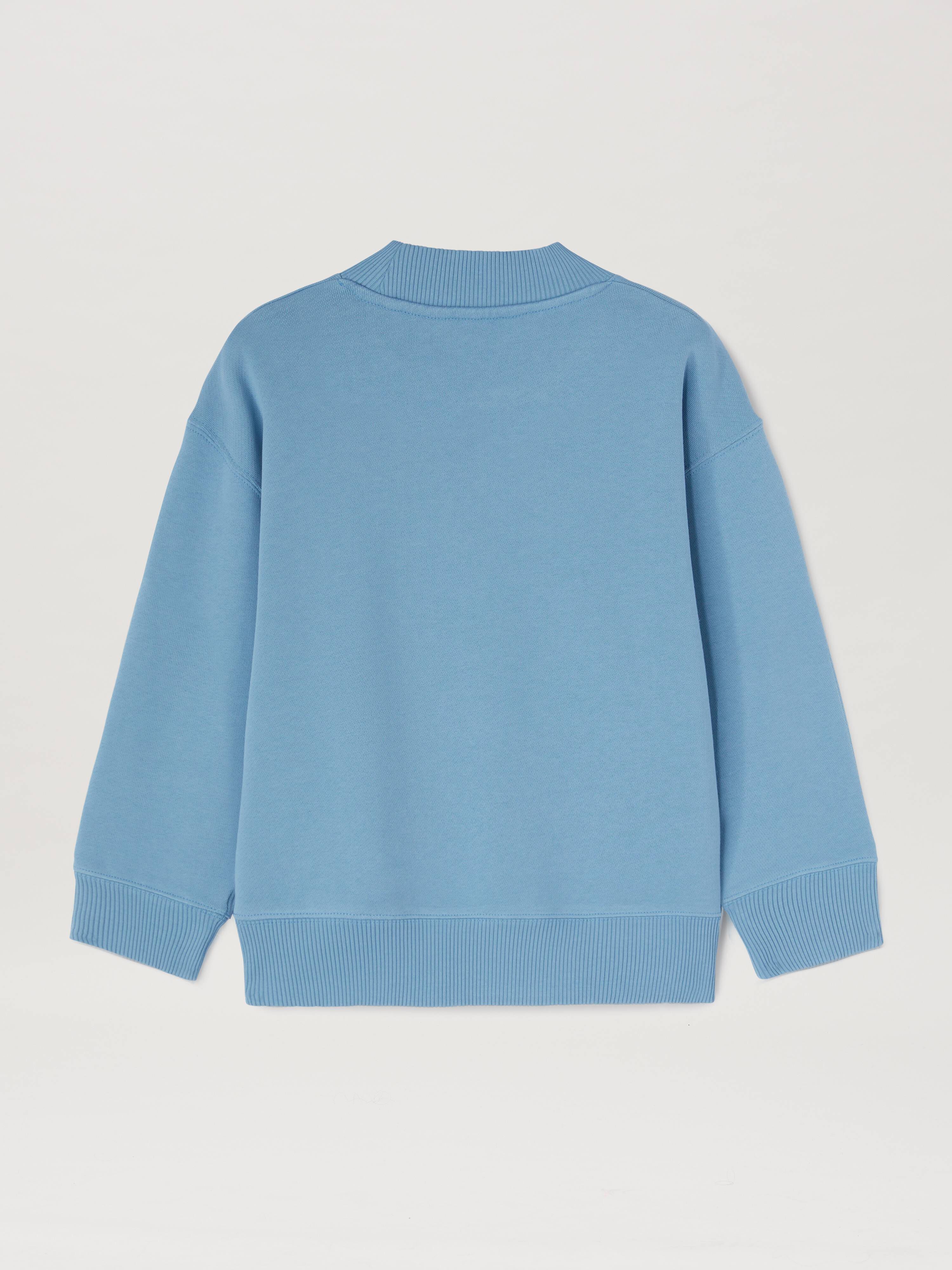 PALM ANGELS  Block logo sweatshirt DUSY BLUE OFF WHITE PBBA012S25FLE002