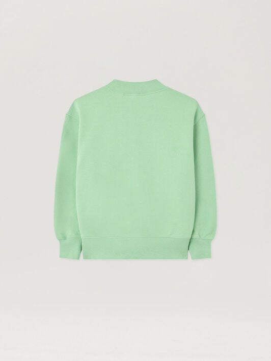 PALM ANGELS Palm Dog Crewneck VERDE/GREEN PBBA012S26FLE009