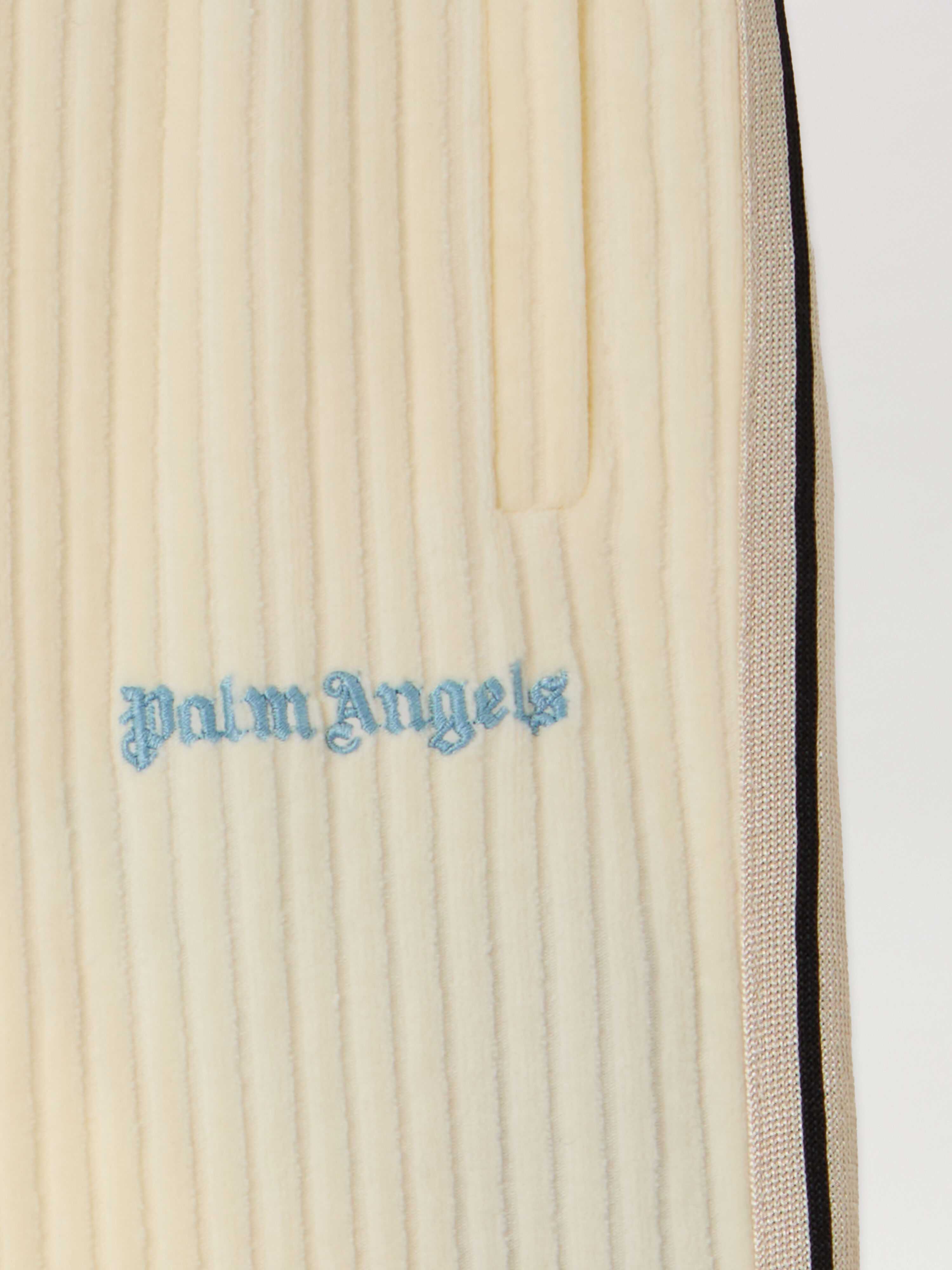PALM ANGELS Pa Corduroy  Track Pants OFF WHITE - LIGHT BLUE PB4X001F25FLE001