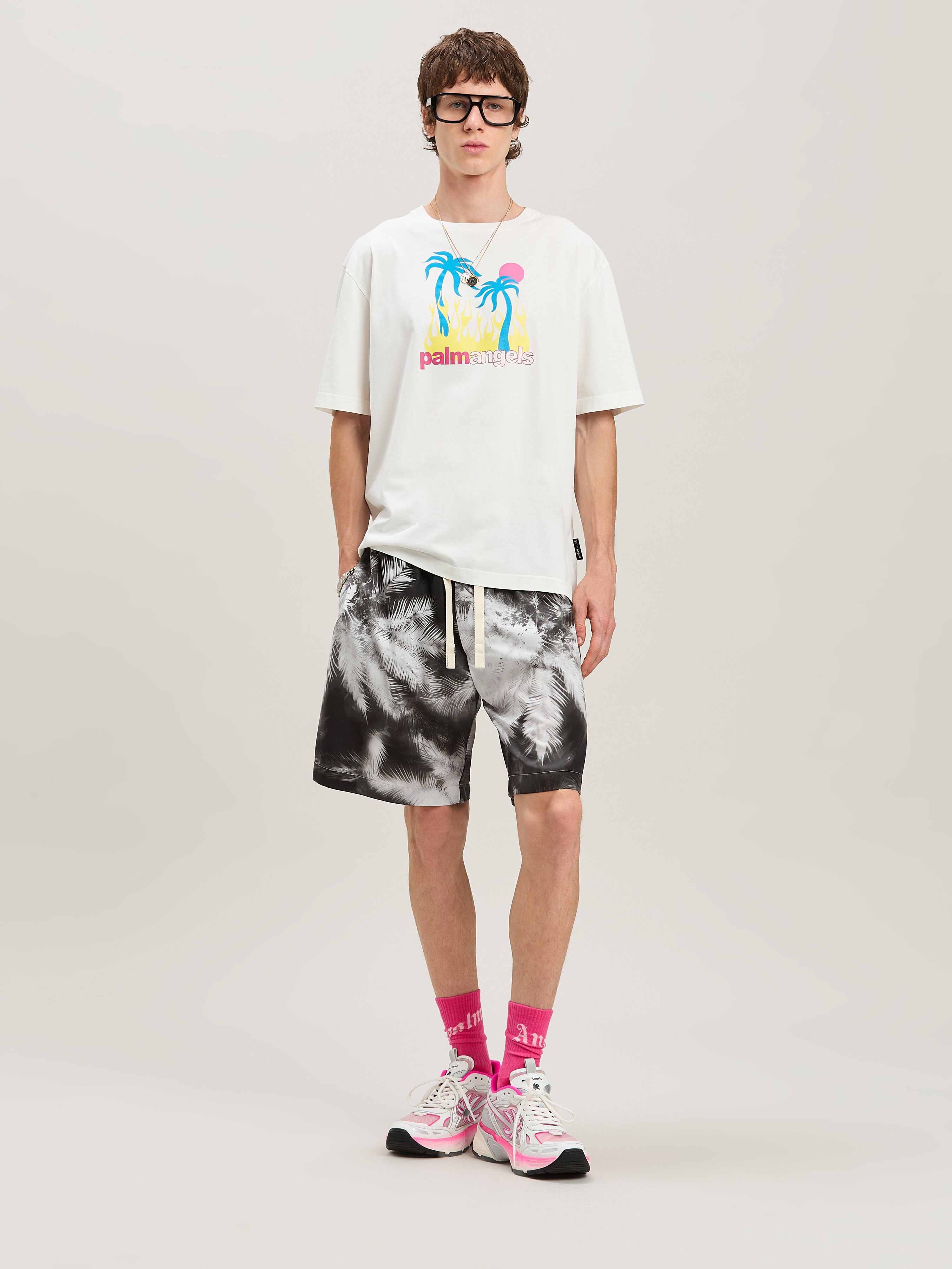 PALM ANGELS  Burning Oasis T-shirt OFF WHITE - MULTICOLORE PMAA089S25JER002