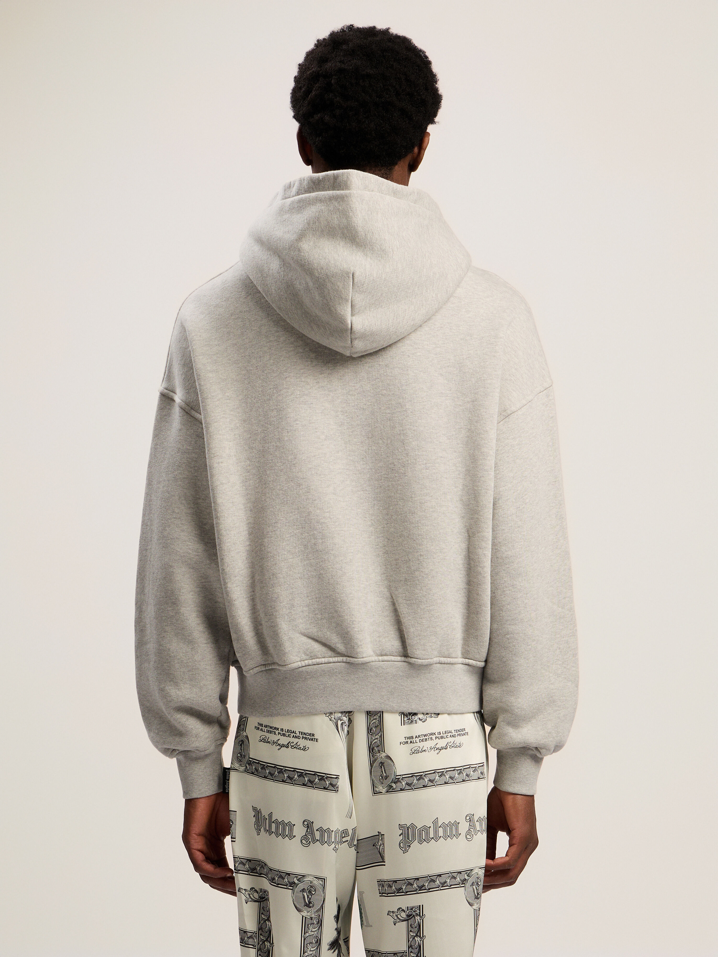 PALM ANGELS Snake Graphic Hoodie GREY MELANGE - GREEN PMBB17GF25FLE001