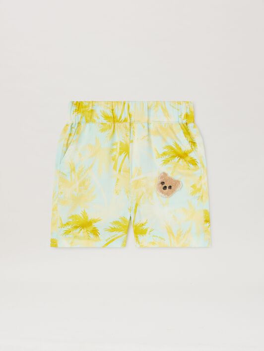 PALM ANGELS  Shorts mit Palmen-Print SKYBLUE BROWN PBX8001S25FAB001