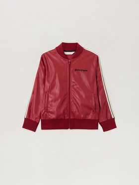 PALM ANGELS Pa Coated Track Bomber Jkt BRICK RED - BLACK PGEA001F25FAB001