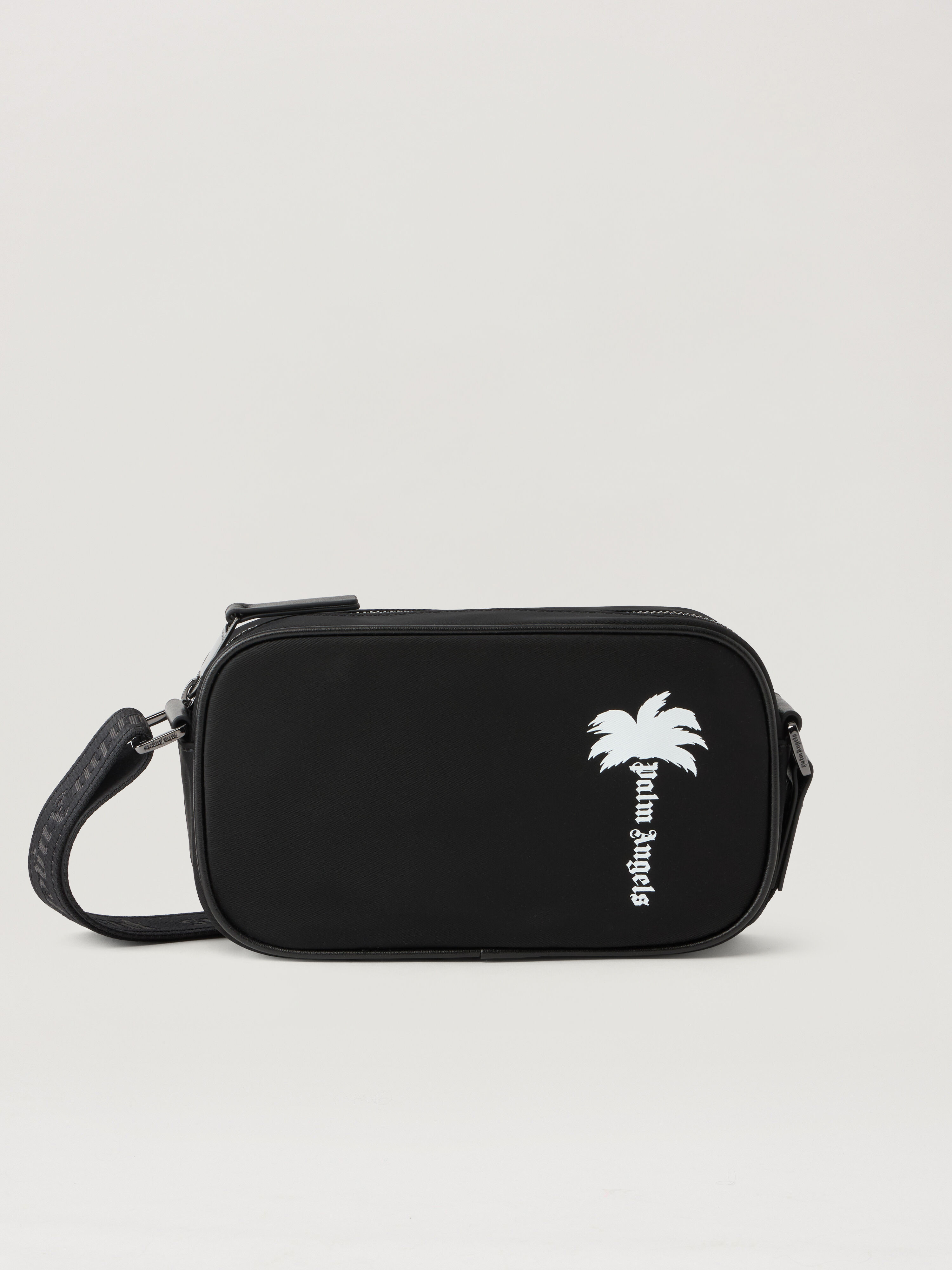 PALM ANGELS Tree Logo Crossbody Bag BLACK WHITE PMNQ01CS26FAB001