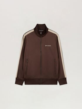 PALM ANGELS Classic Logo Track Jacket BROWN - OFF WHITE PAMBD01F26FB01