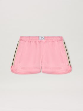 PALM ANGELS  Satin Track Shorts ROSE PINK SAND PGCF004S25FAB001