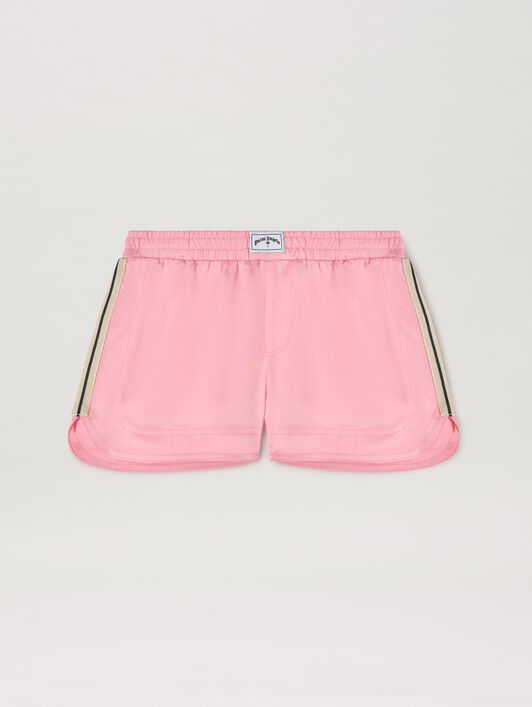 PALM ANGELS  Satin Track Shorts ROSE PINK SAND PGCB007S25FAB001