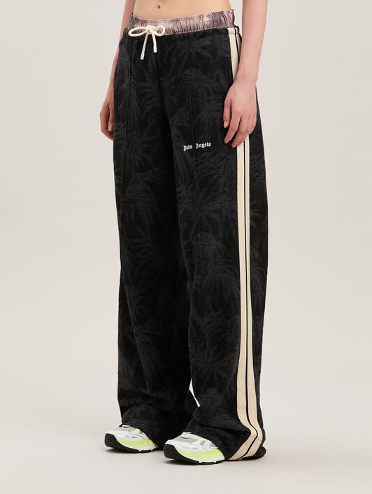 PALM ANGELS  Palms jaquaredTrack pants BLACK - OFF WHITE PWCJ016S25FAB001