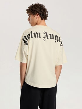 PALM ANGELS Classic Logo Oversized  T-Shirt OFF WHITE - BLACK PAMAA05F26JR02