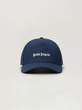 PALM ANGELS Classic Logo Cap NAVY BLUE OFF WHITE PMLB104S26FAB004