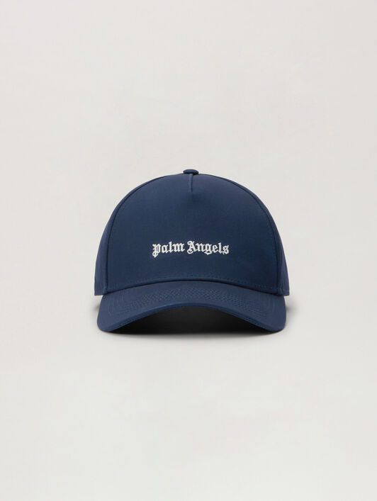 PALM ANGELS Classic Logo Cap NAVY BLUE OFF WHITE PMLB104S26FAB004
