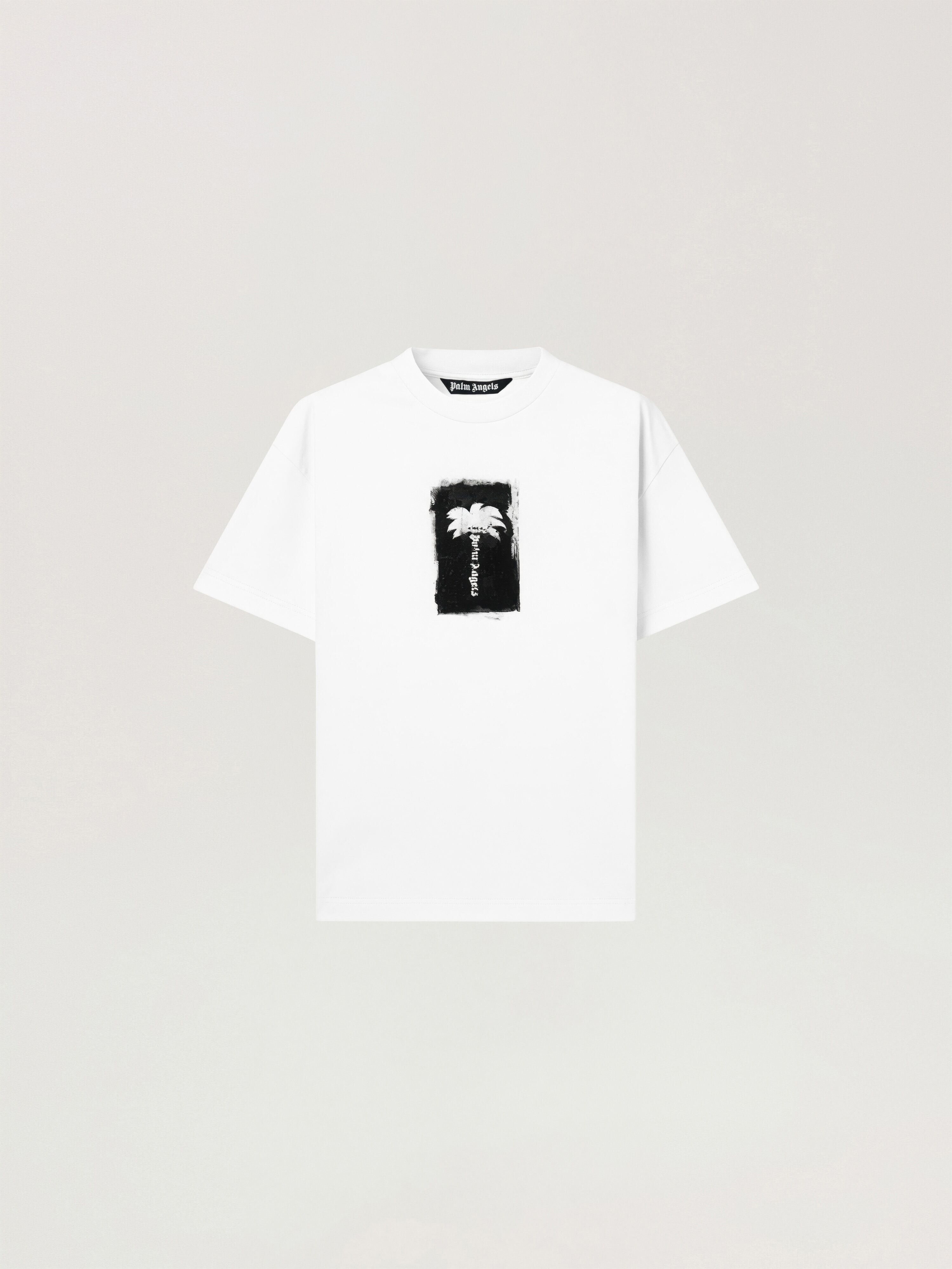 Brushed Palm Tree Regular T-Shirt PALM ANGELS Brushed Palm Tree Regular T-Shirt OFF WHITE - BLACK PAMAA01W26JR19