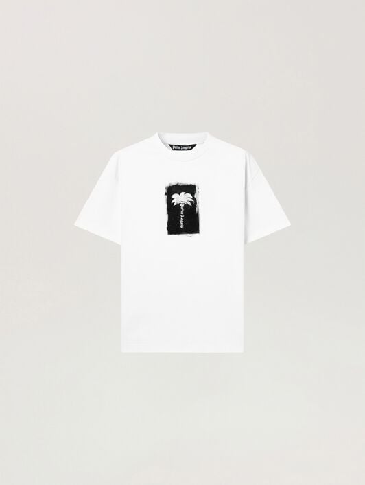 Brushed Palm Tree Regular T-Shirt PALM ANGELS Brushed Palm Tree Regular T-Shirt OFF WHITE - BLACK PAMAA01W26JR19