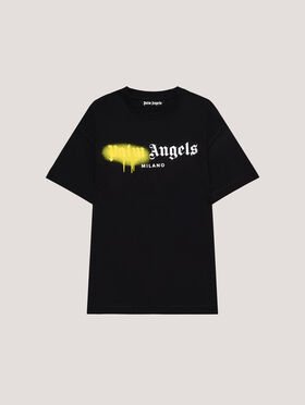 PALM ANGELS Spray Milan T-Shirt Black/Yellow PMAA109T26JER004