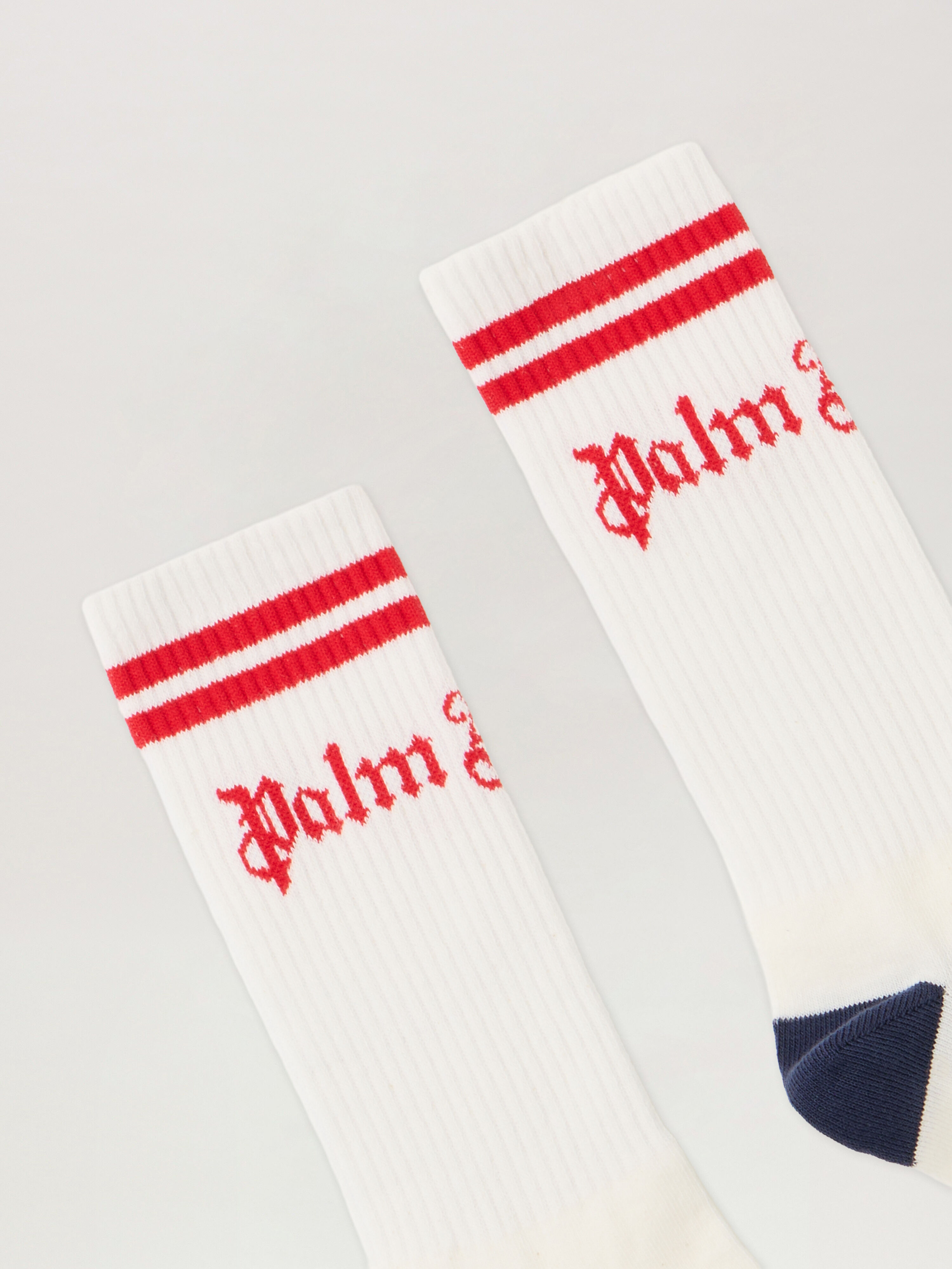 PALM ANGELS Pa Track High Socks OFF WHITE - RED PBRA005F25KNI001
