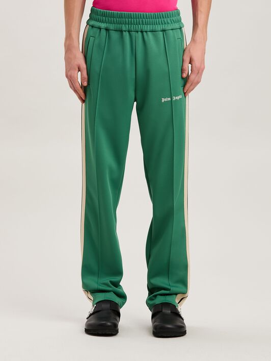 PALM ANGELS  Trainingshose mit gesticktem Logo FOREST GREEN - OFF WHITE PMCJ020S25FAB001