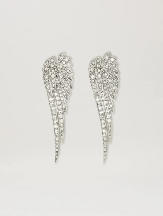 PALM ANGELS  Angel wing strass earing SILVER - TRANSPARENT PWOD036S25MAT001