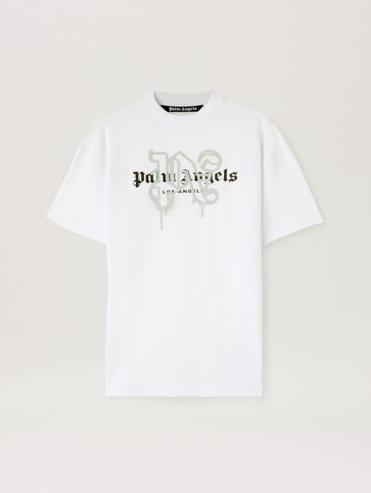 PALM ANGELS Monogram Spray City T-Shirt Los Angels WEIß PMAA001C99JER025