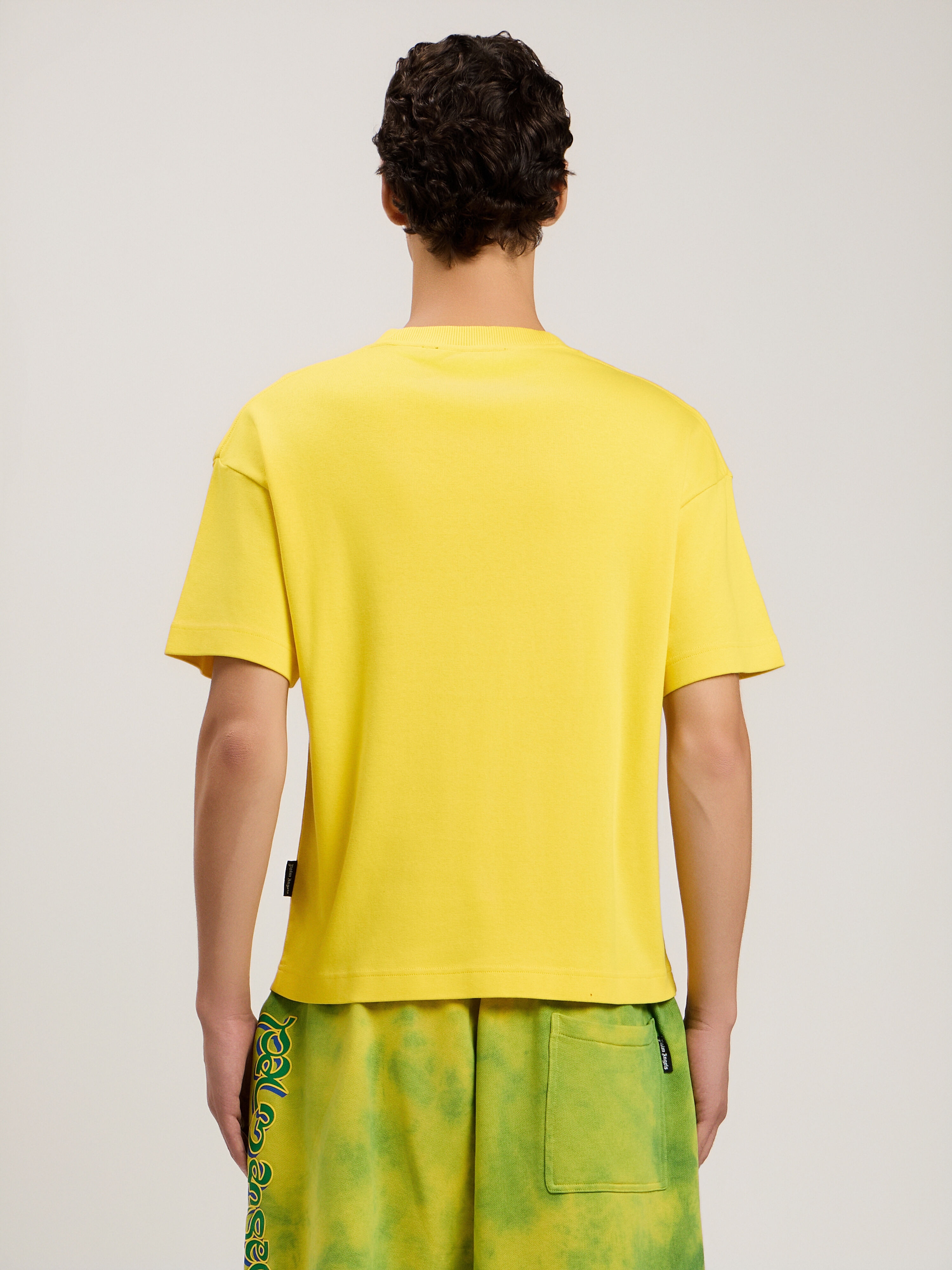 PALM ANGELS Palm Leaf T-Shirt YELLOW GREEN PMAA109S26JER003