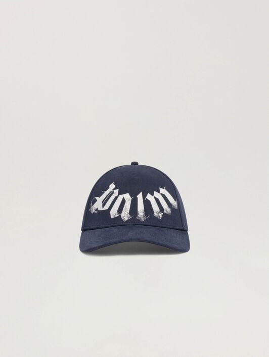 PALM ANGELS Maxi Logo Cap NAVY BLUE - OFF WHITE PALMB01W26FB05