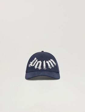 Maxi Logo Cap PALM ANGELS Maxi Logo Cap NAVY BLUE - OFF WHITE PALMB01W26FB05