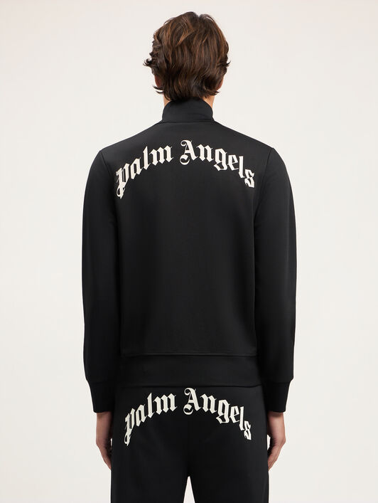 PALM ANGELS Curved Logo Track Jacket BLACK OFF WHITE PMBD089S26FAB001