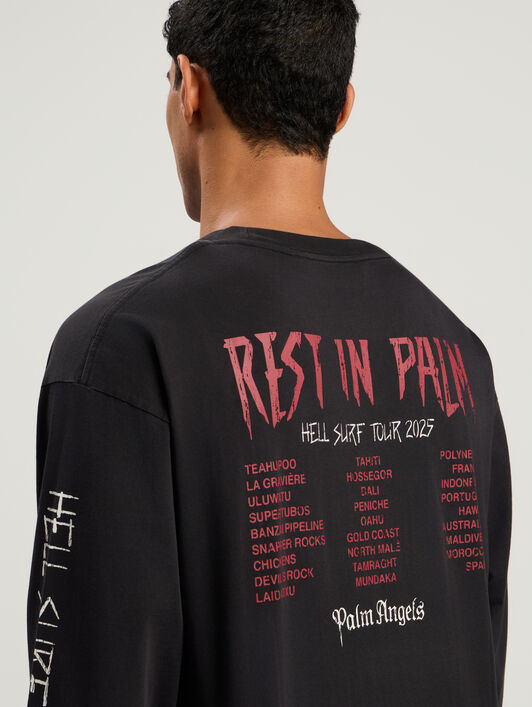 Rest In Palm Long Sleeve T-Shirt PALM ANGELS Rest In Palm Long Sleeve T-Shirt BLACK - MULTICOLOR PMAB058F25JER004